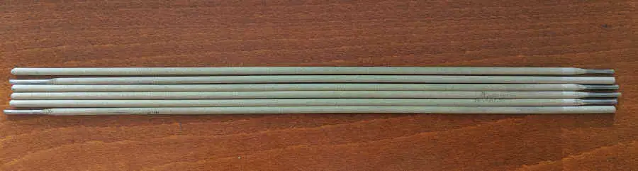 A photo of stick welding electrodes