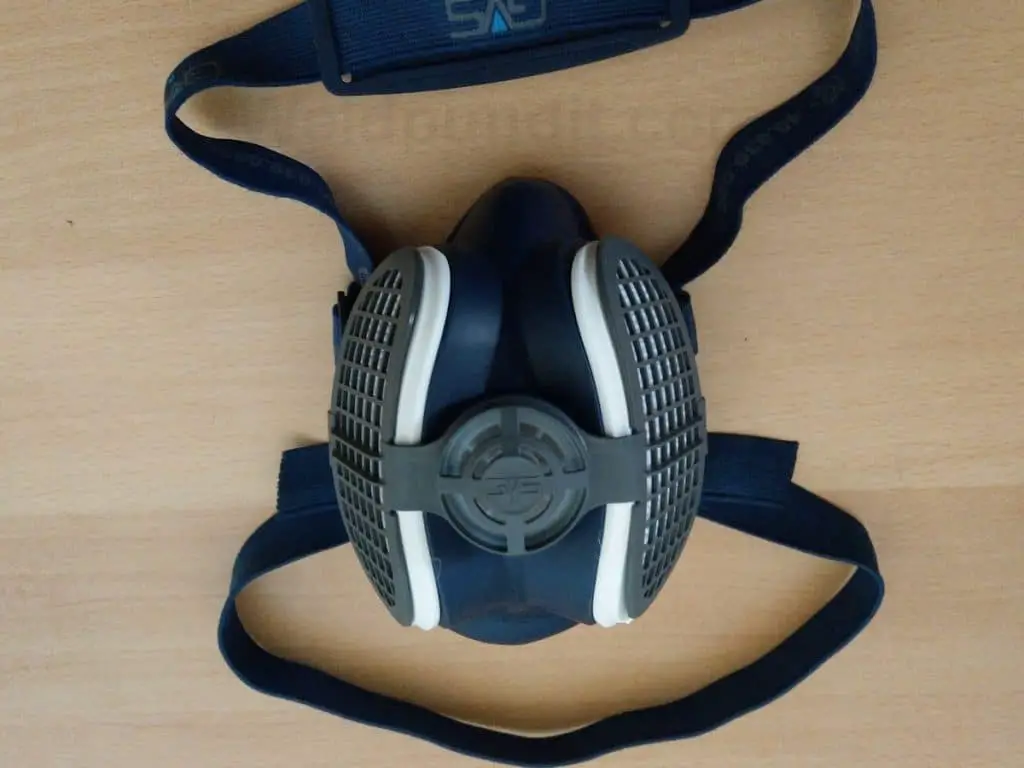 A photo of a welding respirator