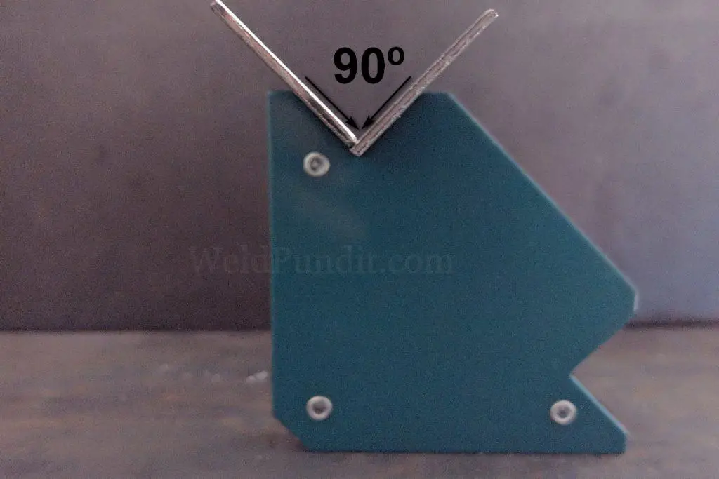 Arrow welding magnet outside 90 degree corner
