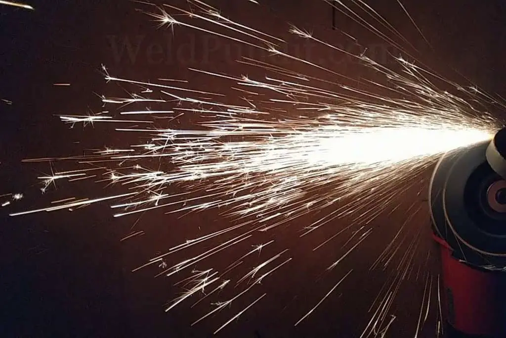 A photo of 1060 high-carbon steel sparks