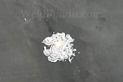 A photo of burned magnesium shavings