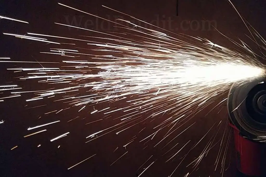 A photo of mild steel sparks