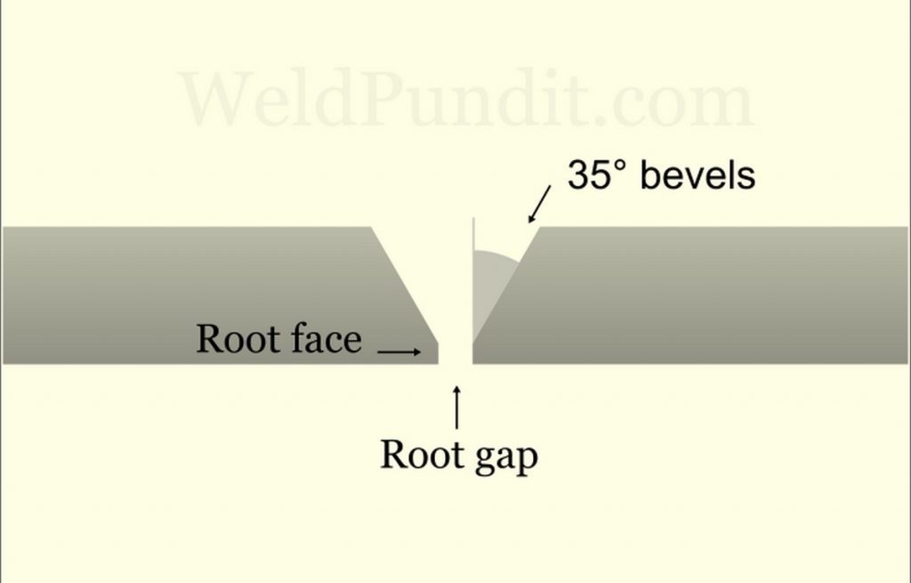 An image of a single-V butt joint for cast iron