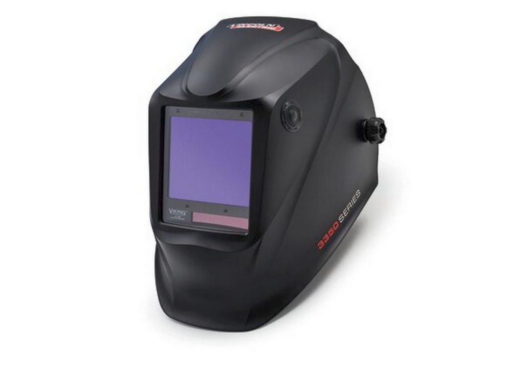 A photo of an auto-darkening welding helmet