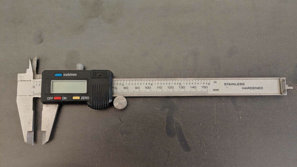 A photo of a digital caliper
