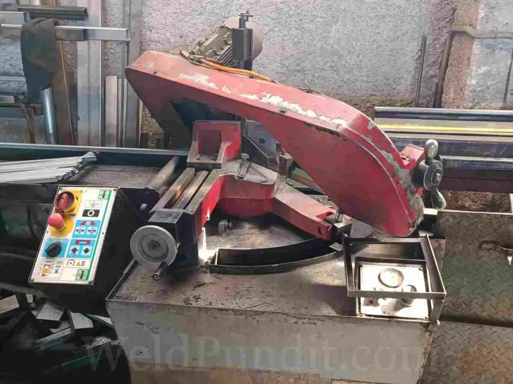 A photo of a horizontal band saw